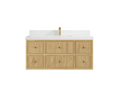 Sonoma Floating Teak 48 in. W x 22 in. D Single Sink Bathroom Vanity - Willow Bath and Vanity