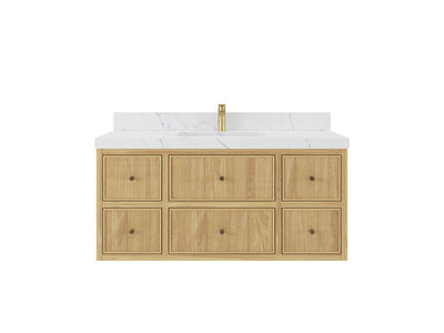 Sonoma Floating Teak 48 in. W x 22 in. D Single Sink Bathroom Vanity - Willow Bath and Vanity