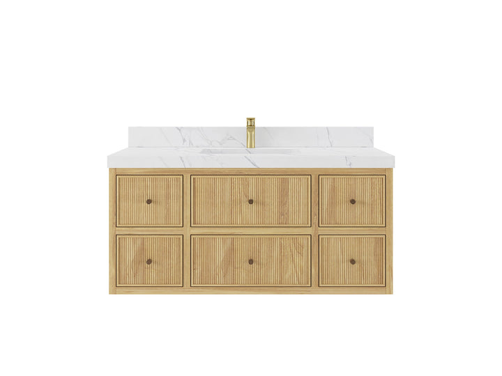Sonoma Floating Teak 48 in. W x 22 in. D Single Sink Bathroom Vanity - photo 1