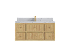 Sonoma Reeded Floating Teak 48 in. W x 22 in. D Single Sink Bathroom Vanity - photo 22