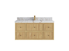 Sonoma Reeded Floating Teak 48 in. W x 22 in. D Single Sink Bathroom Vanity - photo 20