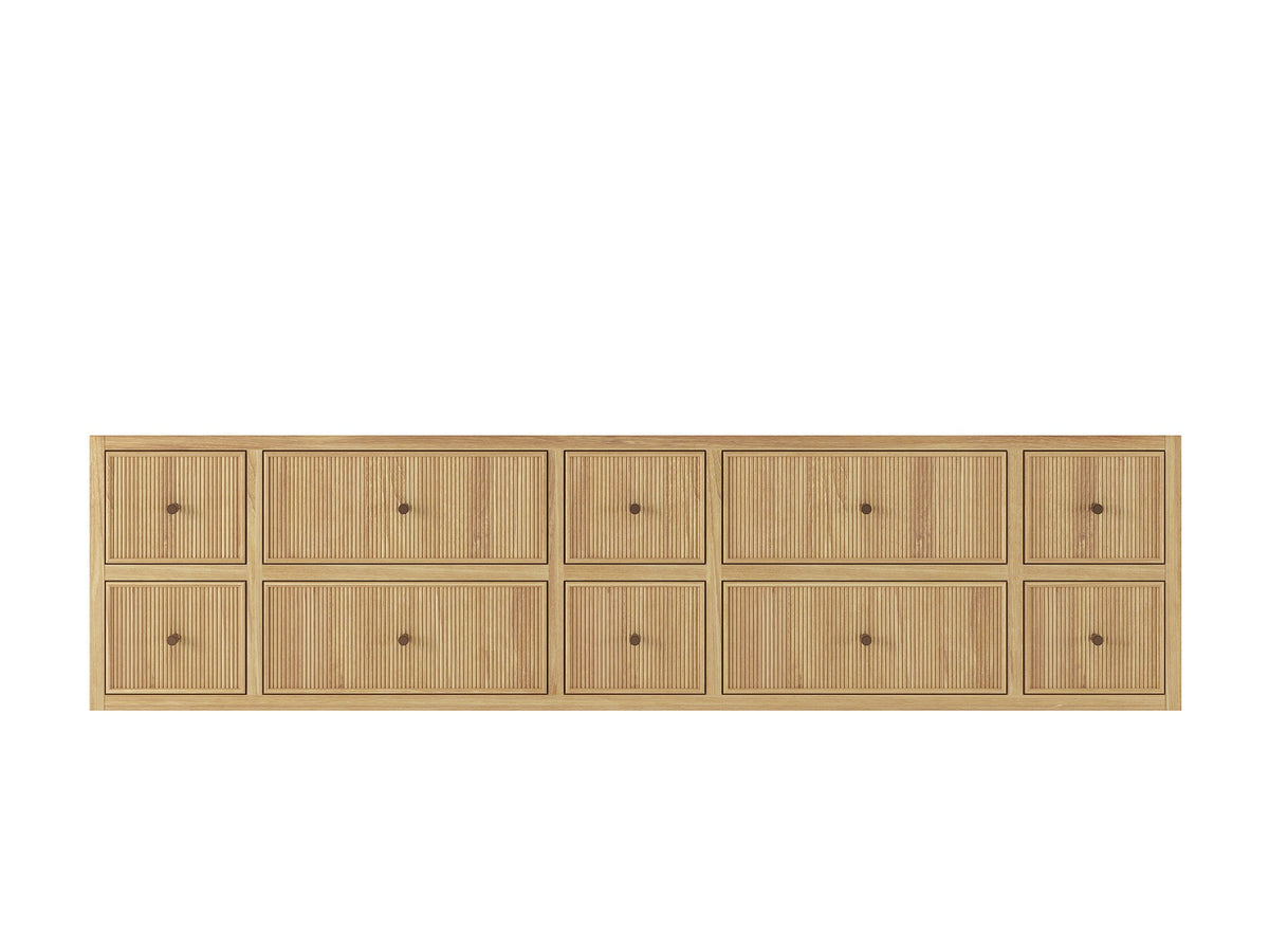 Sonoma Floating Teak 84 in. W x 22 in. D Double Sink Bathroom Vanity - Willow Bath and Vanity