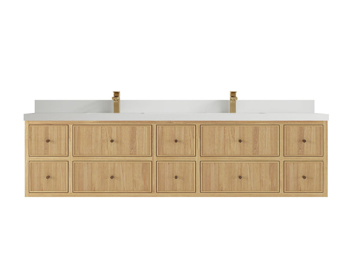 Sonoma Floating Teak 84 in. W x 22 in. D Double Sink Bathroom Vanity - photo 21