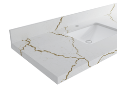 Sonoma Reeded Floating Teak 84 in. W x 22 in. D Double Sink Bathroom Vanity - photo 25