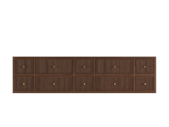 Sonoma Reeded Floating Teak 84 in. W x 22 in. D Double Sink Bathroom Vanity - photo 5