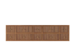Sonoma Reeded Floating Teak 84 in. W x 22 in. D Double Sink Bathroom Vanity - photo 6