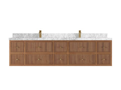 Sonoma Reeded Floating Teak 84 in. W x 22 in. D Double Sink Bathroom Vanity - photo 7