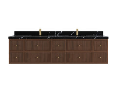 Sonoma Reeded Floating Teak 84 in. W x 22 in. D Double Sink Bathroom Vanity - photo 8