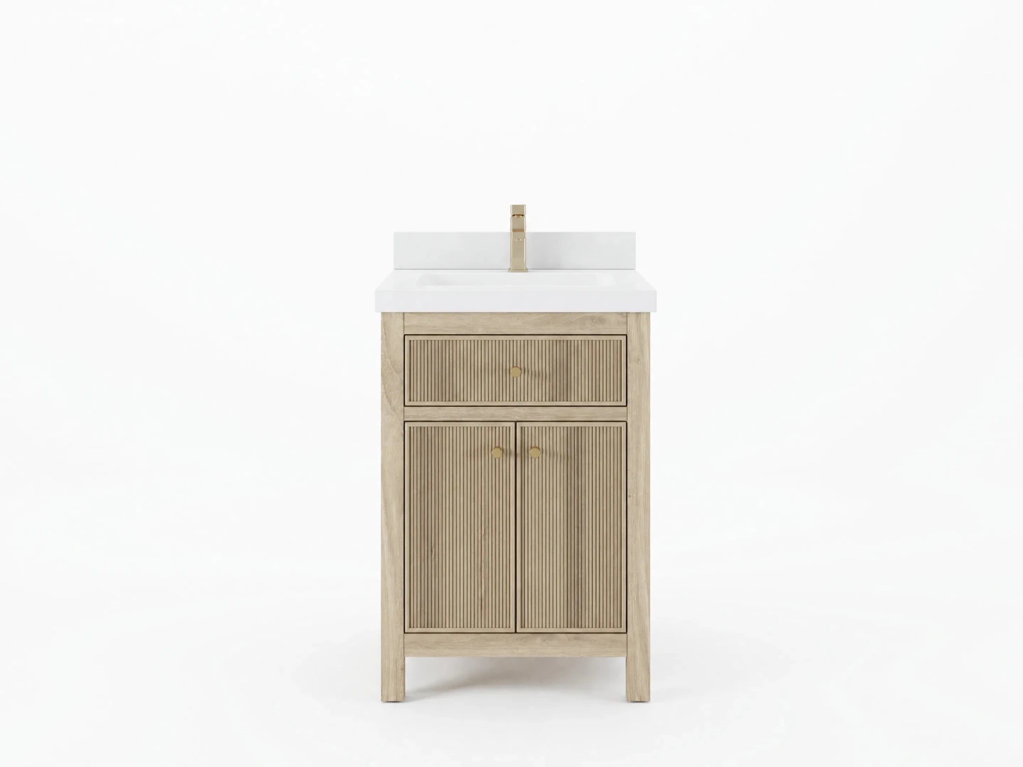 Sonoma Nordic White Oak 24-inch bathroom vanity cabinet in Nordic White Oak