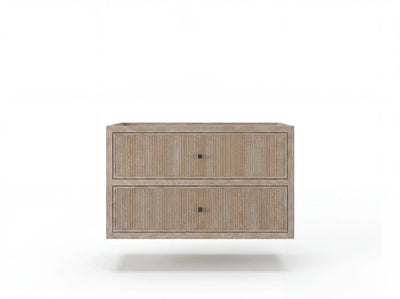 Sonoma Reeded Floating Teak 36 in. W x 22 in. D Center Sink Bathroom Vanity - Willow Bath and Vanity