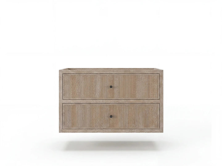 Sonoma Reeded Floating Teak 36 in. W x 22 in. D Center Sink Bathroom Vanity - photo 37