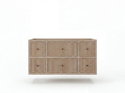 Sonoma Reeded Floating Teak 42 in. W x 22 in. D Single Sink Bathroom Vanity - Willow Bath and Vanity