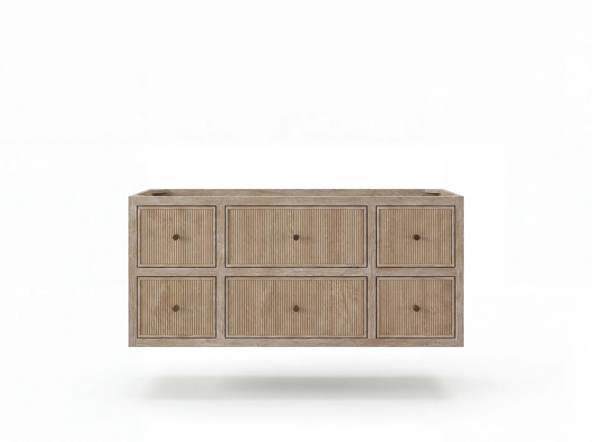 Sonoma Reeded Floating Teak 48 in. W x 22 in. D Single Sink Bathroom Vanity - Willow Bath and Vanity