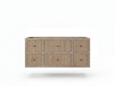 Sonoma Reeded Floating Teak 48 in. W x 22 in. D Single Sink Bathroom Vanity - Willow Bath and Vanity