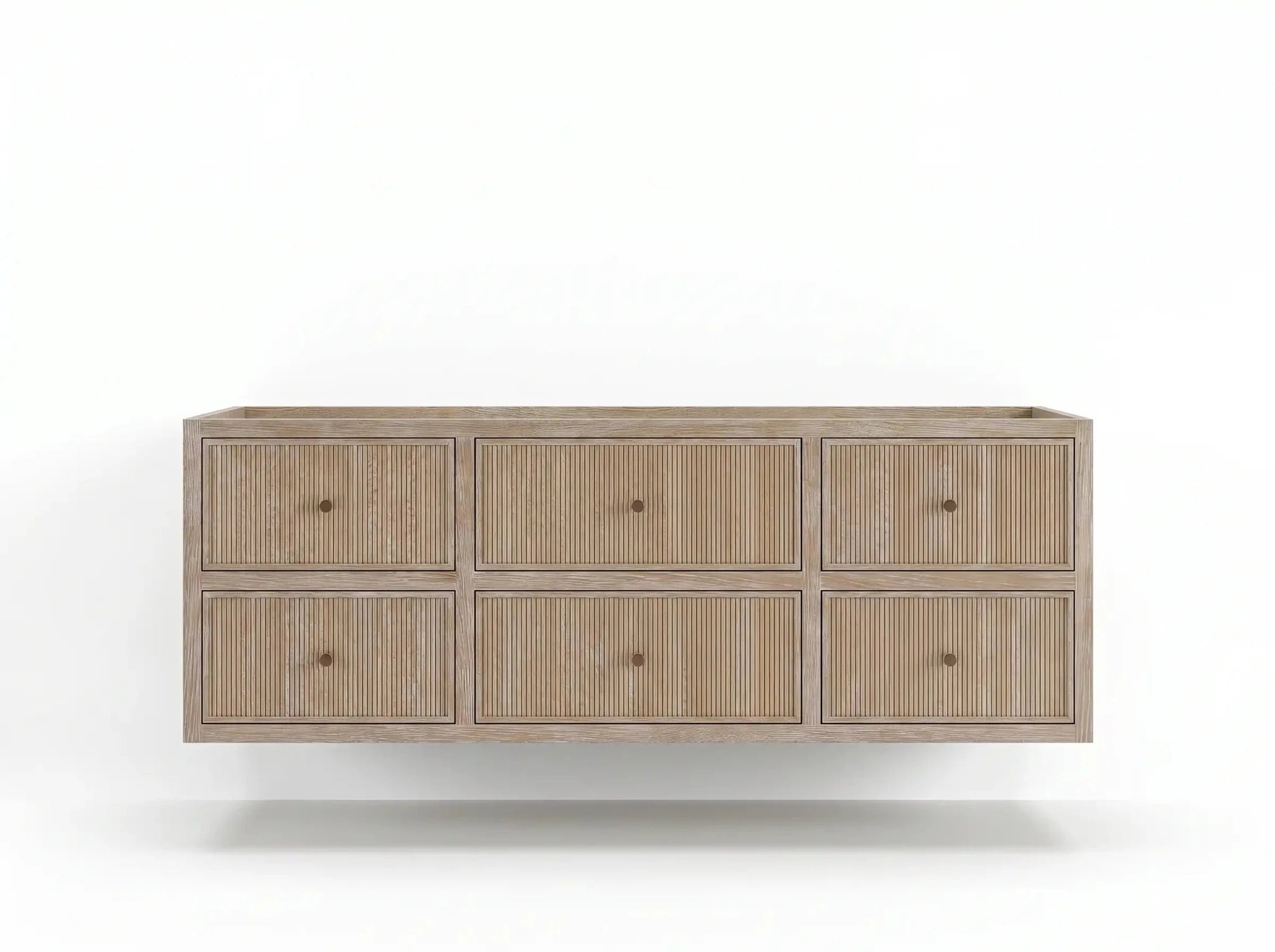 Sonoma Reeded Floating Teak 60 in. W x 22 in. D Single Sink Bathroom Vanity - Willow Bath and Vanity