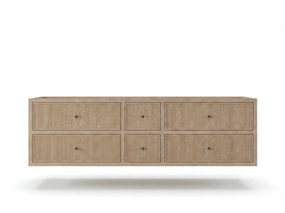 Sonoma Reeded Floating Teak 72 in. W x 22 in. D Double Sink Bathroom Vanity - Willow Bath and Vanity