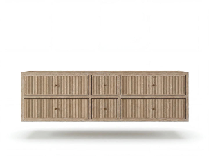 Sonoma Reeded Floating Teak 72 in. W x 22 in. D Double Sink Bathroom Vanity - photo 34