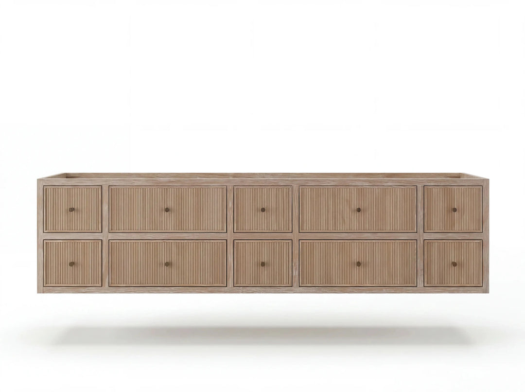 Sonoma Reeded Floating Teak 84 in. W x 22 in. D Double Sink Bathroom Vanity | 
              
                Light Gray Washed
                
                  
             - SON-TK-FLT-CAB-LGW-83 - photo №45