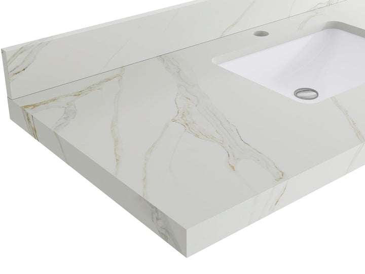 Sonoma Reeded Floating Teak 84 in. W x 22 in. D Double Sink Bathroom Vanity - photo 36
