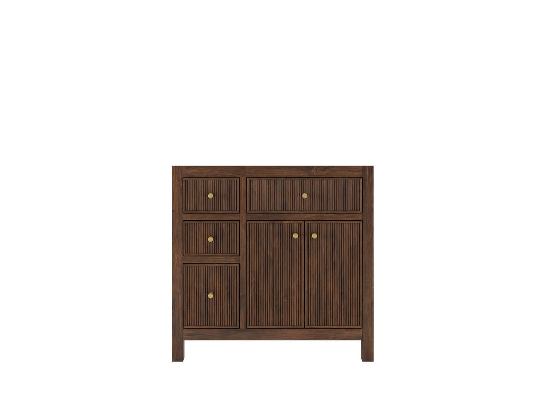 Sonoma Reeded Teak Wood 36 in. W x 22 in. D Center Sink Bathroom Reeded Vanity | 
              
                Dark Walnut Teak
                
                  
             - SON_TK_WLN_CA_BK_36CR - photo №30
