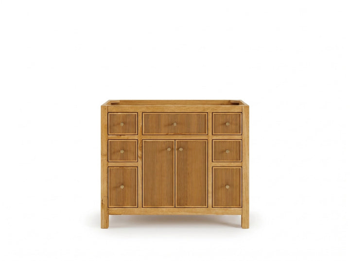 Sonoma Reeded Teak Wood 42 in. W x 22 in. D Single Sink Bathroom Vanity - photo 9