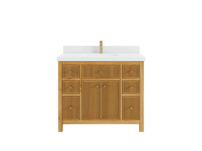 Sonoma Reeded Teak Wood 42 in. W x 22 in. D Single Sink Bathroom Vanity - Willow Bath and Vanity