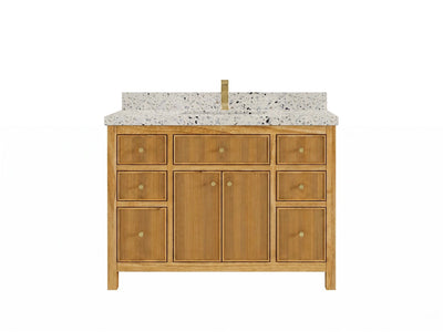 Sonoma Reeded Teak Wood 48 in. W x 22 in. D Single Sink Bathroom Vanity - Willow Bath and Vanity