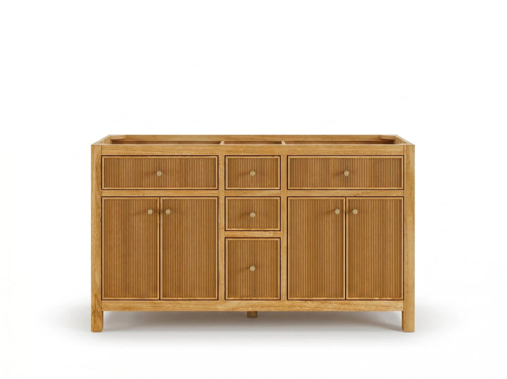 Sonoma Reeded Teak Wood 60 in. W x 22 in. D Double Sink Bathroom Vanity - photo 28