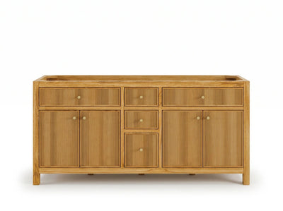 Sonoma Reeded Teak Wood 72 in. W x 22 in. D Double Sink Bathroom Vanity - Willow Bath and Vanity