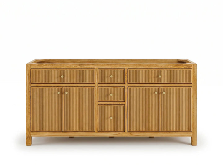 Sonoma Reeded Teak Wood 72 in. W x 22 in. D Double Sink Bathroom Vanity - photo 8