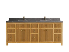 Sonoma Reeded Teak Wood 84 in. W x 22 in. D Double Sink Bathroom Vanity - photo 25