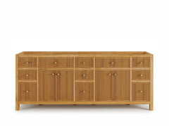 Sonoma Reeded Teak Wood 84 in. W x 22 in. D Double Sink Bathroom Vanity - photo 5