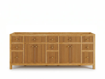 Sonoma Reeded Teak Wood 84 in. W x 22 in. D Double Sink Bathroom Vanity - Willow Bath and Vanity