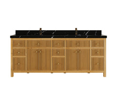 Sonoma Reeded Teak Wood 84 in. W x 22 in. D Double Sink Bathroom Vanity - photo 9