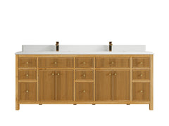 Sonoma Reeded Teak Wood 84 in. W x 22 in. D Double Sink Bathroom Vanity - photo 19