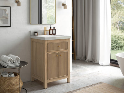 Sonoma Teak Wood 24 in. W x 22 in. D Single Sink Bathroom Vanity - Willow Bath and Vanity