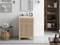 Sonoma Teak Wood 24 in. W x 22 in. D Single Sink Bathroom Vanity - photo 4
