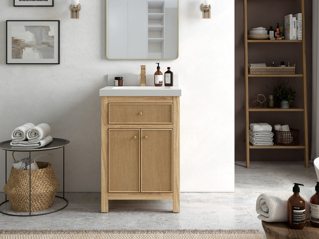 Sonoma Teak Wood 24 in. W x 22 in. D Single Sink Bathroom Vanity - Willow Bath and Vanity