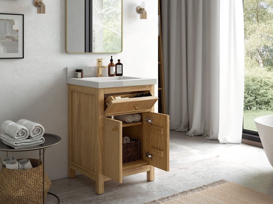 Sonoma Teak Wood 24 in. W x 22 in. D Single Sink Bathroom Vanity - Willow Bath and Vanity