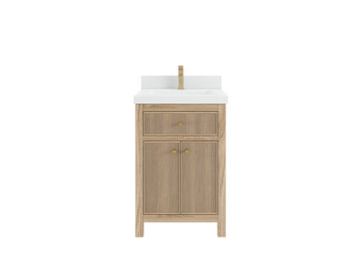 Sonoma Teak Wood 24 in. W x 22 in. D Single Sink Bathroom Vanity - Willow Bath and Vanity