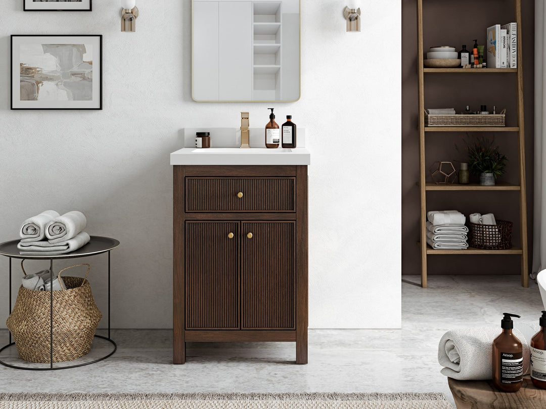 Sonoma Teak Wood 24 in. W x 22 in. D Single Sink Bathroom Vanity - Willow Bath and Vanity