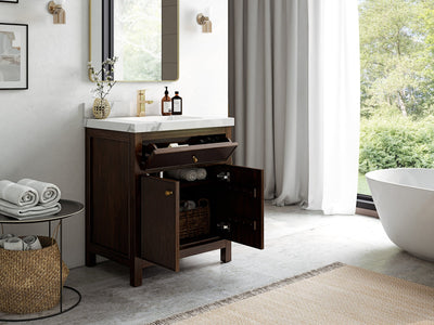 Sonoma Teak Wood 30 in. W x 22 in. D Single Sink Bathroom Vanity - Willow Bath and Vanity