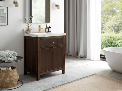 Sonoma Teak Wood 30 in. W x 22 in. D Single Sink Bathroom Vanity - Willow Bath and Vanity