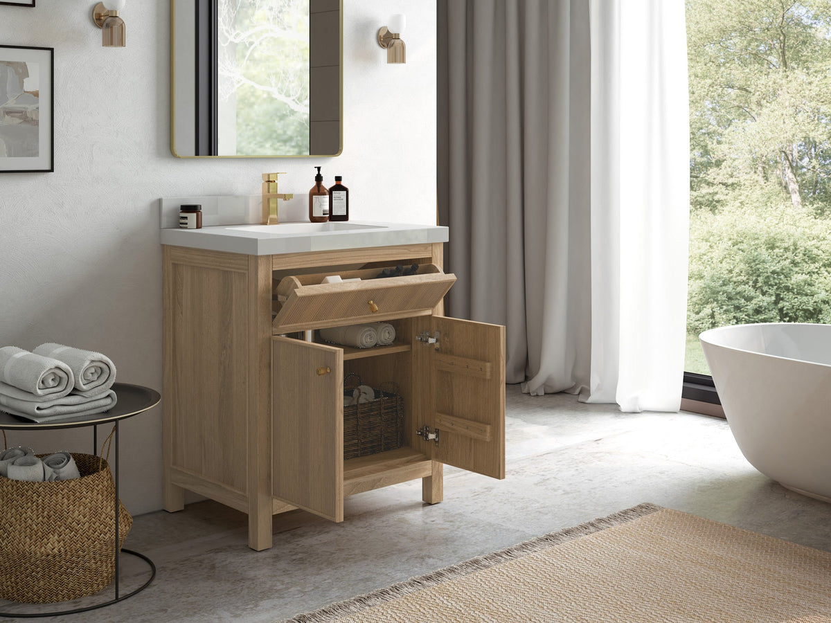 Sonoma Teak Wood 30 in. W x 22 in. D Single Sink Bathroom Vanity - Willow Bath and Vanity