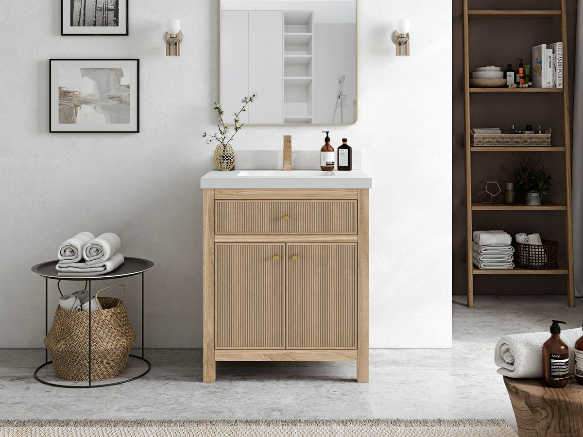 Sonoma Teak Wood 30 in. W x 22 in. D Single Sink Bathroom Vanity - Willow Bath and Vanity