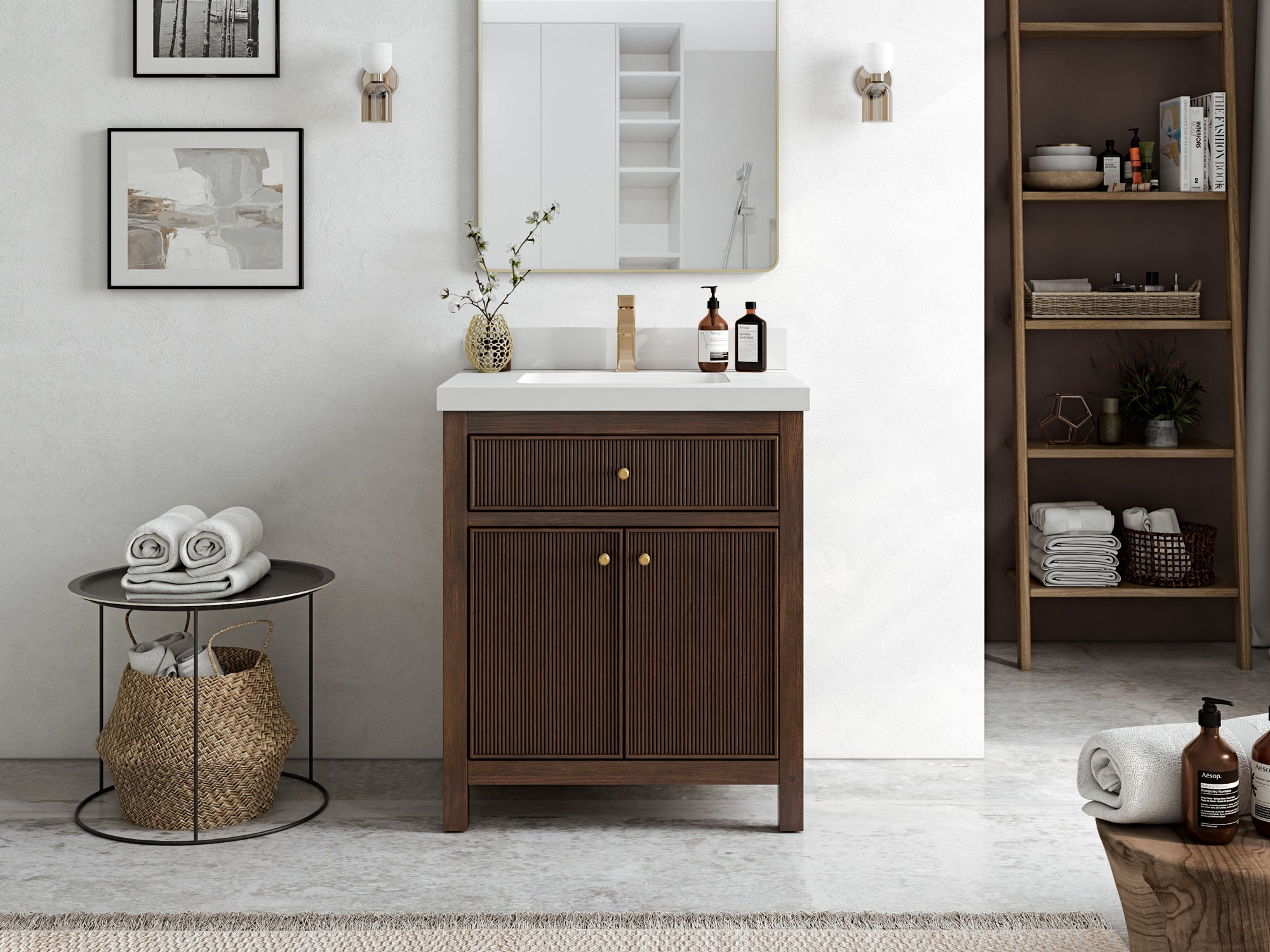 Sonoma Teak Wood 30 in. W x 22 in. D Single Sink Bathroom Vanity - Willow Bath and Vanity
