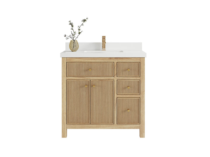 Sonoma Teak Wood 36 in. W x 22 in. D Center Sink Bathroom Vanity - photo 1