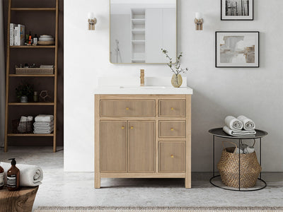 Sonoma Teak Wood 36 in. W x 22 in. D Center Sink Bathroom Vanity - Willow Bath and Vanity