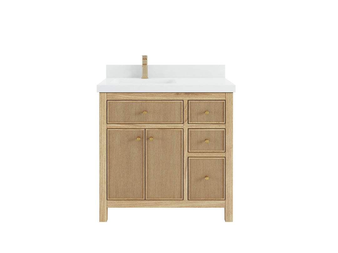 Sonoma Teak Wood 36 in. W x 22 in. D Left Offset Sink Bathroom Vanity - Willow Bath and Vanity