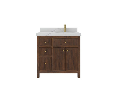 Sonoma Teak Wood 36 in. W x 22 in. D Right Offset Sink Bathroom Vanity - Willow Bath and Vanity
